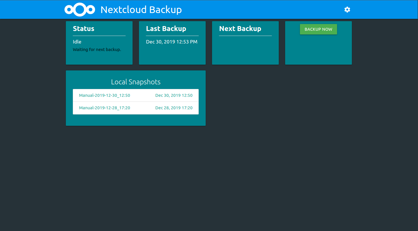 Nextcloud Backup Screenshot
